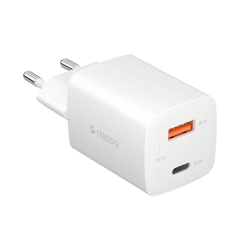 СЗУ Deppa USB/USB-C 33Вт PD, QC3.0, GaN