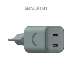 СЗУ Commo Core 2USB-C 20W PD, QC3.0, GaN