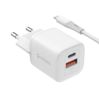 СЗУ Deppa USB/USB-C 20Вт с кабелем USB-C/Lightning