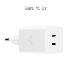 СЗУ Commo 2USB-C 45W PD, QC3.0, GaN
