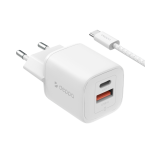 СЗУ Deppa USB/USB-C QC 33 Вт с кабелем USB-C/USB-C